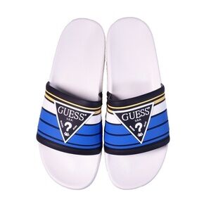 SLD NEW Guess Illy Slide Sandals White/Blue/Yellow